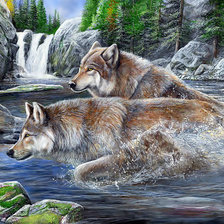 Схема вышивки «Волки»