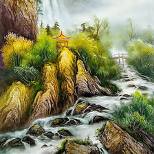 Схема вышивки «Горный пейзаж»