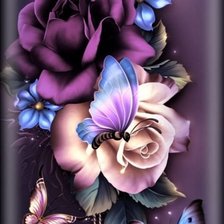 Схема вышивки «vlinder en rozen»