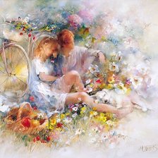 Схема вышивки «ВЕСНА  НА  ДВОИХ»