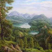 Схема вышивки «пейзаж»