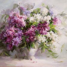 Схема вышивки «сирень»