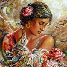 Схема вышивки «tęczowa kobieta»