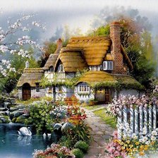 Схема вышивки «домик»