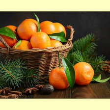 Схема вышивки «Натюрморт с мандаринами.»