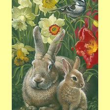 Схема вышивки «Зайки.»