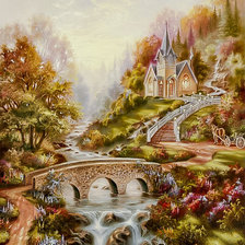 Схема вышивки «Mountain Chapel.»