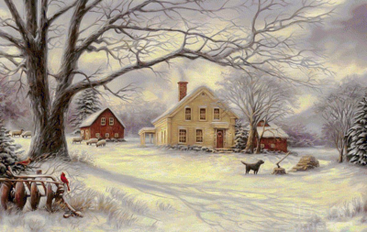 Old Farm Country. - chuck pinson painter.snowscenes.animals.birds. - предпросмотр