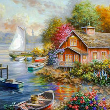 Схема вышивки «Peaceful Mooring.»