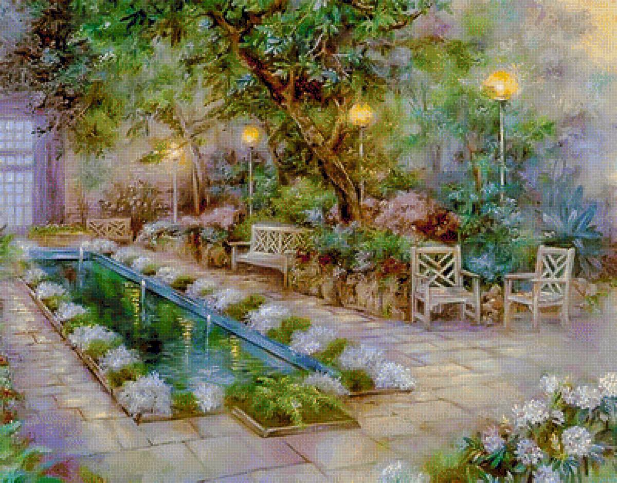 Evening Reflections. - lena liu painter.scenarys.flowers and gardens. - предпросмотр