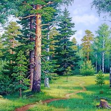 Схема вышивки «летний лес»