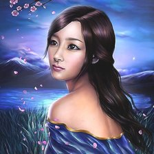 Схема вышивки «Девушка»