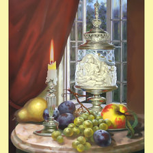 Схема вышивки «Натюрморт со свечой.»