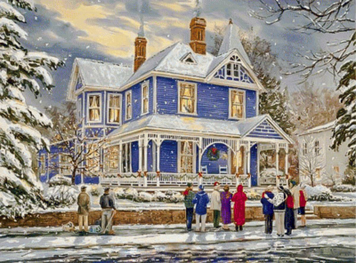 Victorian Christmas. - snowscapes.christmas.people. - предпросмотр