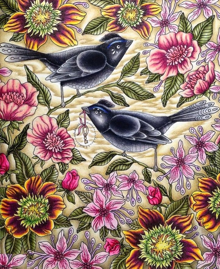 №2008080 - птицы, цветы - оригинал