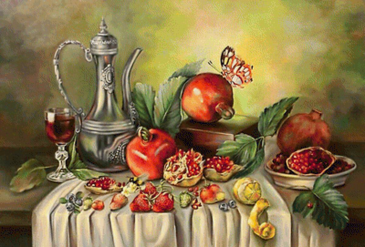 Натюрморт. - фрукты, живопись., натюрморт - предпросмотр