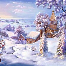 Схема вышивки «Зимовий пейзаж»