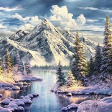 Схема вышивки «пейзаж»