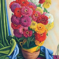 Схема вышивки «цинии»