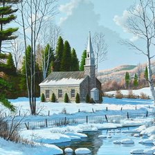 Схема вышивки «зимний пейзаж»