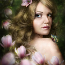 Схема вышивки «Девушка в цветах»