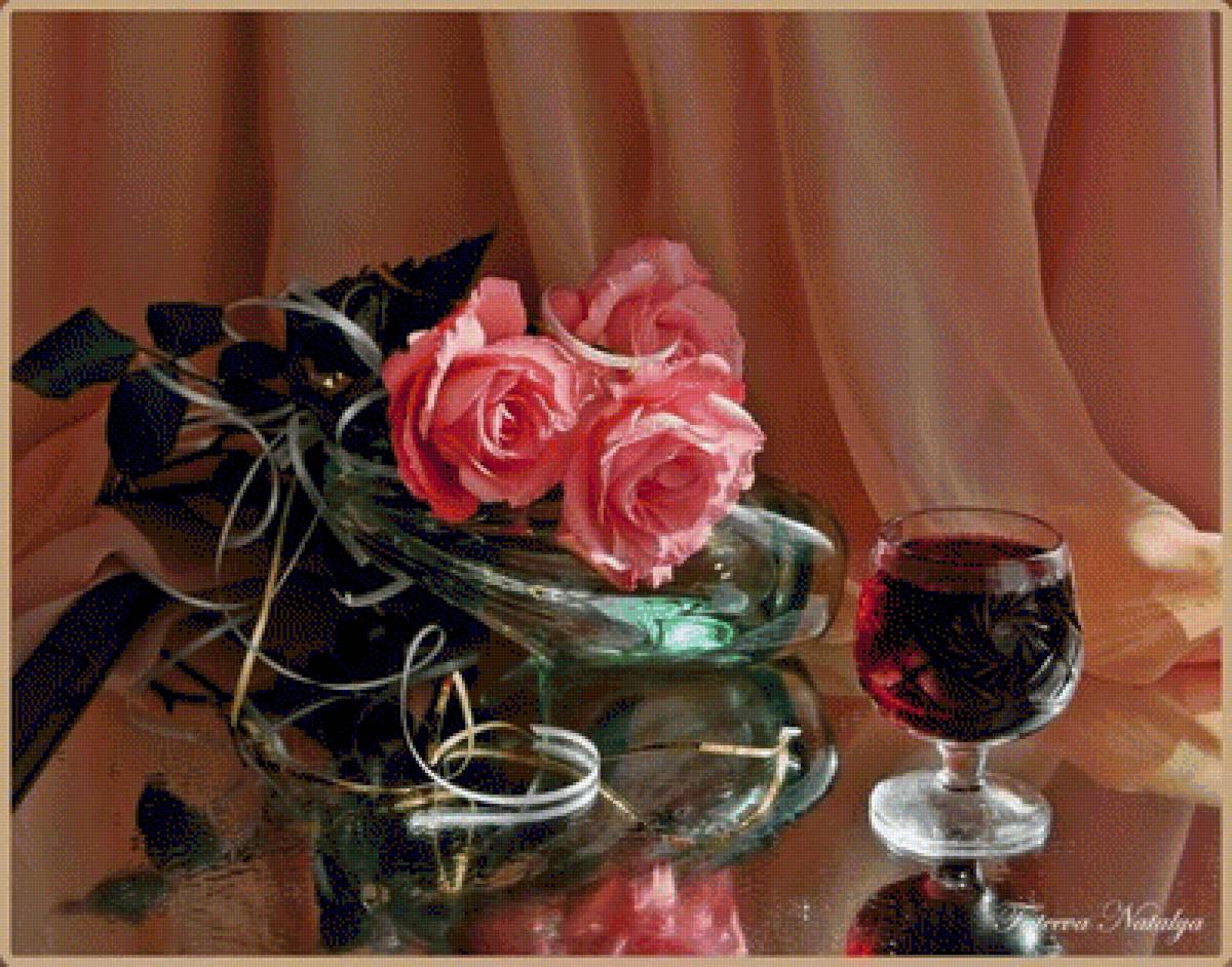 Натюрморт - цветы, натюрморт, роза - предпросмотр