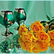 Схема вышивки «Натюрморт с розами»