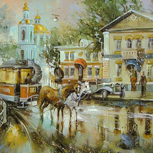 Схема вышивки «Moscow First Trams.»