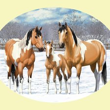 Схема вышивки «Лошади.»