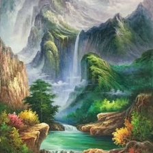 Схема вышивки «Горный пейзаж»