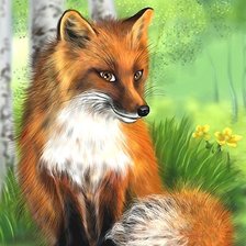 Схема вышивки «лис»