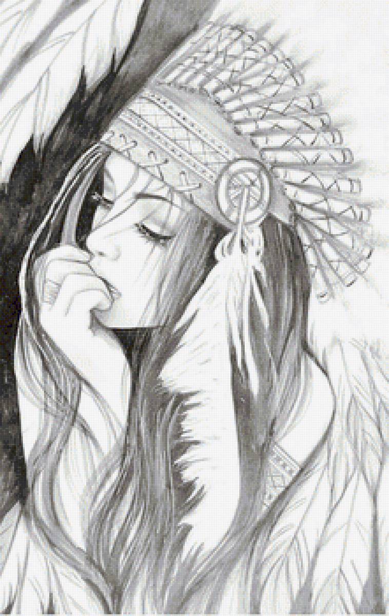 №2010171 - портрет, рисунок карандашом, люди, девушка, графика - предпросмотр