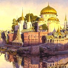 Схема вышивки «замок на воде»