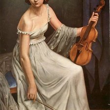 Схема вышивки «скрипачка»