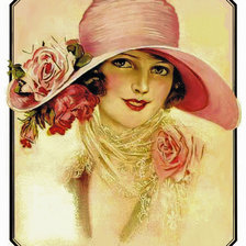 Схема вышивки «dáma v klobúku»