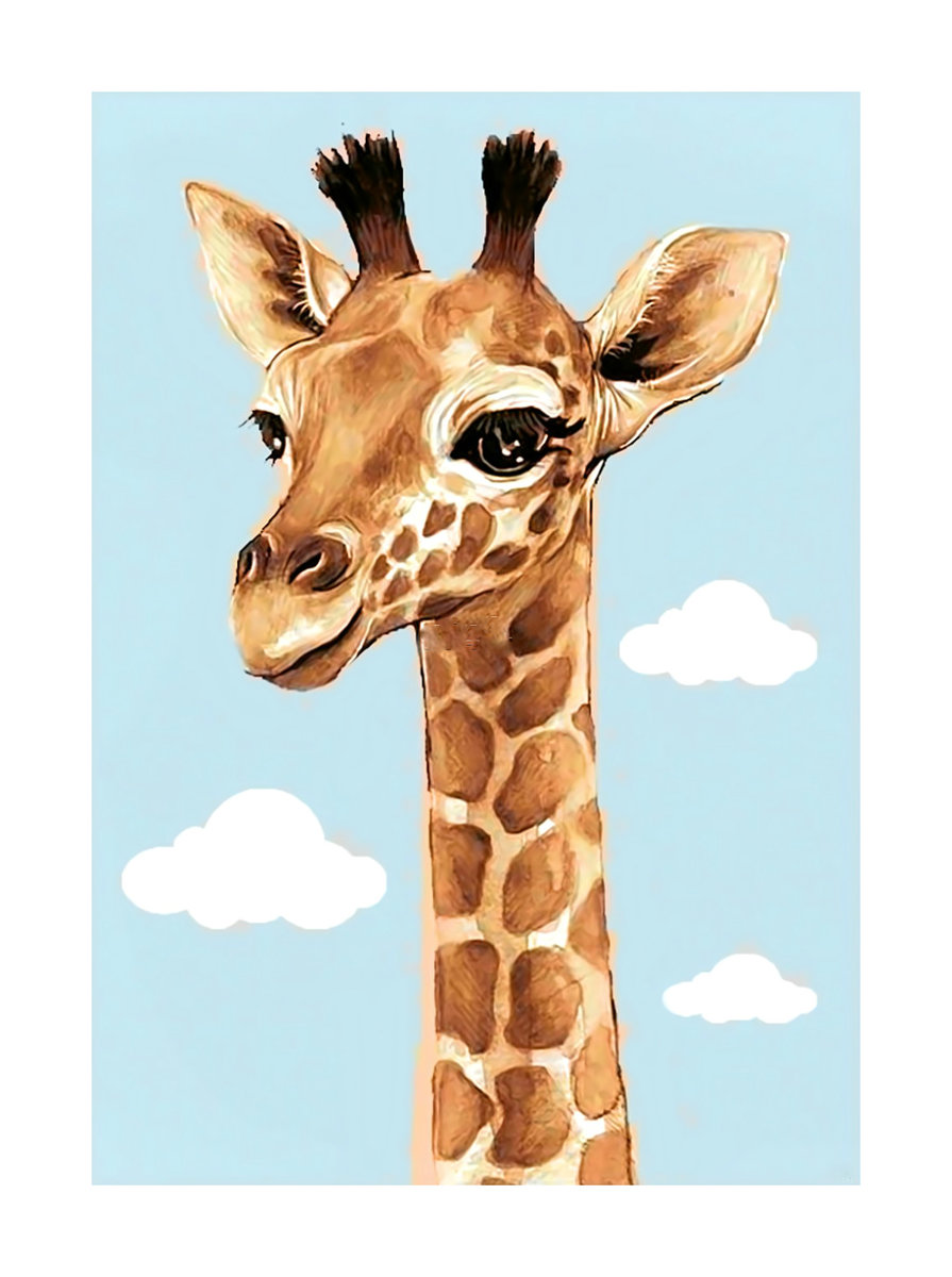 Жирафик. - животные, жираф - оригинал