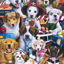 Схема вышивки «щенки»