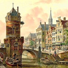 Схема вышивки «старый город»