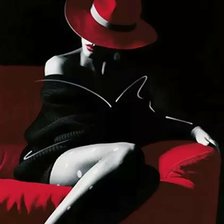 Схема вышивки «Дама в шляпе»