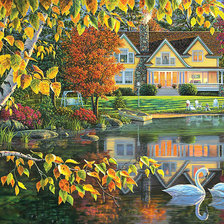 Схема вышивки «Осенний пейзаж.»