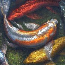 Схема вышивки «золотые рыбки»