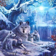 Схема вышивки «волки»