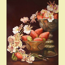 Схема вышивки «Натюрморт с клубничкой.»