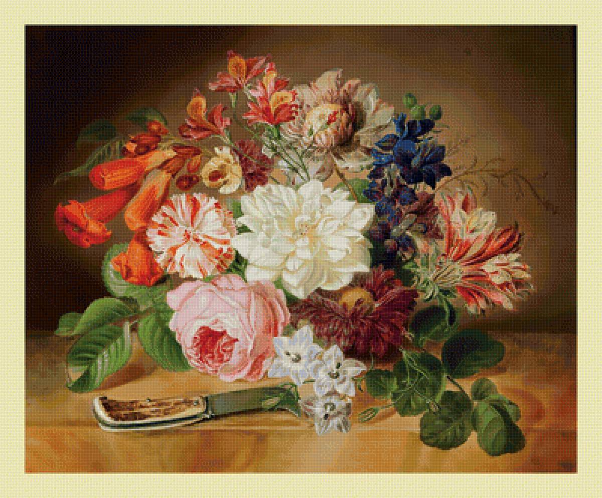 Букетик. - цветы, живопись, букет - предпросмотр