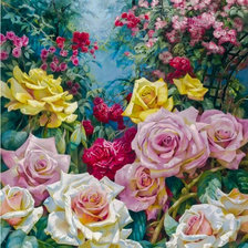 Схема вышивки «Roses everywhere!»