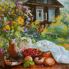 Схема вышивки «House of Marigolds.»