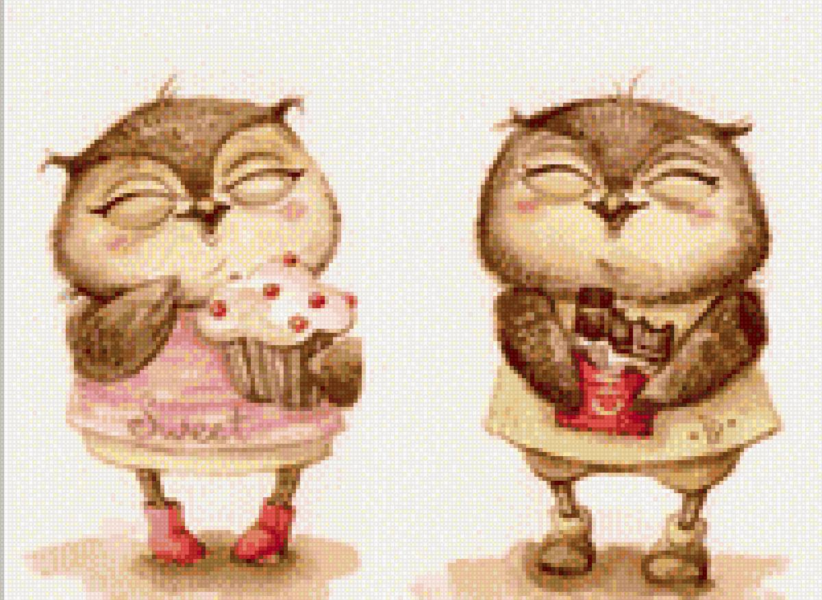 Совушки - совы, друзья, сова - предпросмотр