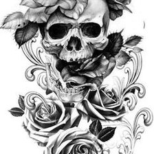 Схема вышивки «calavera monocolor»