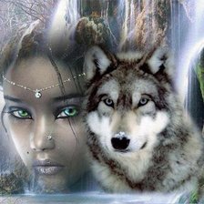 Схема вышивки «Wolf Woman»