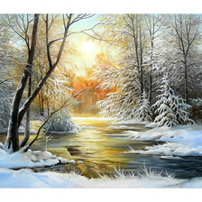 Схема вышивки «Зима захід сонця»